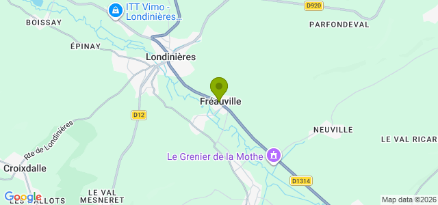 Carte de localisation de la randonnée Entre Eaulne et Béthune. au départ de Fréauville