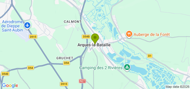 Carte de localisation de la randonnée Très belle randonnée le long du château et des étangs au départ de Arques-la-Bataille