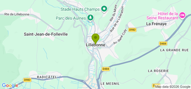 Carte de localisation de la randonnée La vallée et les bois. au départ de Lillebonne
