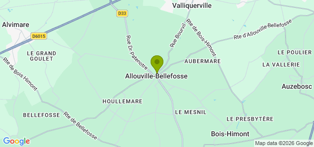 Carte de localisation de la randonnée Le vieux chêne au départ de Allouville-Bellefosse