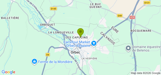 Carte de localisation de la randonnée Chemins du Pays d\'Auge. au départ de Orbec