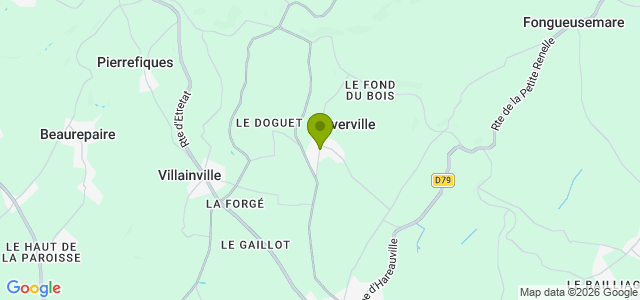 Carte de localisation de la randonnée Entre Etretat et Goderville. au départ de Cuverville