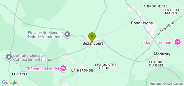 Carte de localisation de la randonnée Pays de Bray. au départ de Bézancourt