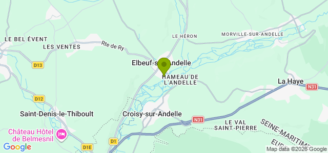 Carte de localisation de la randonnée Patrimoine et paysages des vallées de l'Andelle et du Héron au départ de Elbeuf-sur-Andelle