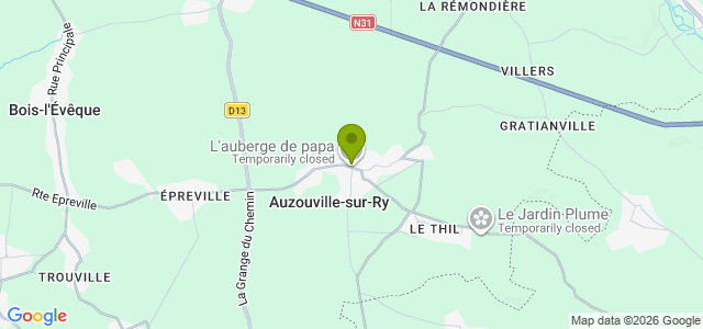 Carte de localisation de la randonnée Campagne normande près de Martainville-Epreville au départ de Auzouville-sur-Ry