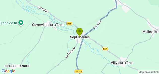 Carte de localisation de la randonnée Les coteaux de l\'Yères au départ de Sept-Meules