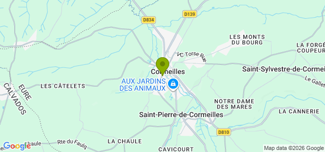 Carte de localisation de la randonnée Chemins creux au dessus de Cormeilles. au départ de Cormeilles Lièvre