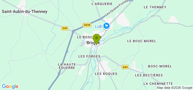 Carte de localisation de la randonnée Coteaux et berges de la Charentonne au départ de Broglie 2