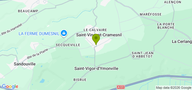 Carte de localisation de la randonnée Boucle jusqu\'au cap du Hode. au départ de St-Vincent-Cramesnil
