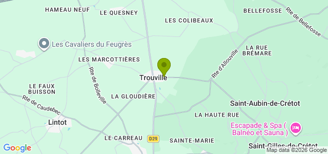 Carte de localisation de la randonnée Chemins des champs et chemins des bois entre Trouville Saint-Aubin et Saint-Nicolas au départ de Trouville-Alliquerville