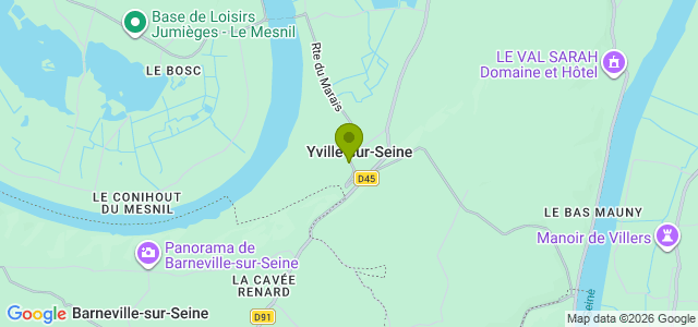 Carte de localisation de la randonnée Marais et patrimoine d'Yville au départ de Yville-sur-Seine