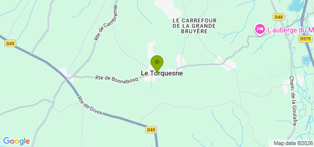 Carte de localisation de la randonnée La campagne du Pays d\'Auge au départ de Le Torquesne