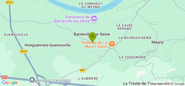 Carte de localisation de la randonnée Les Longues Vallées au départ de Barneville-sur-Seine 2