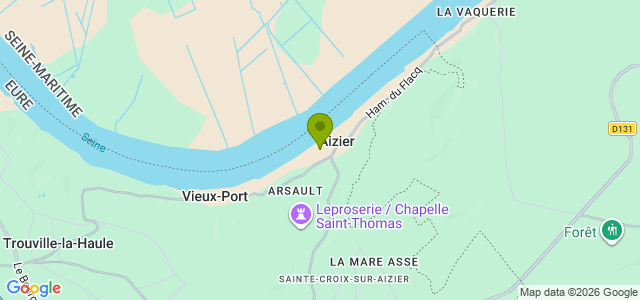 Carte de localisation de la randonnée Forêt domaniale de Brotonne, voie romaine, léproserie et bord de Seine au départ de Aizier