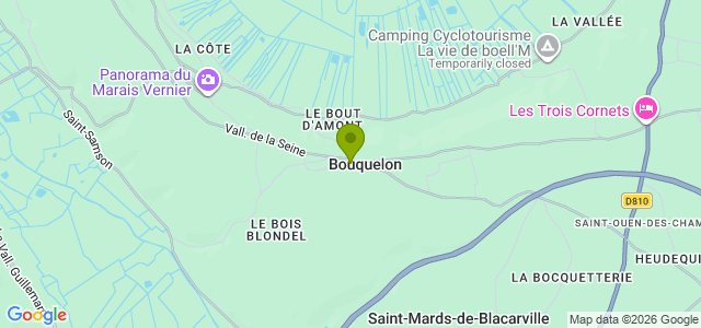 Carte de localisation de la randonnée Le Marais Vernier au départ de Bouquelon