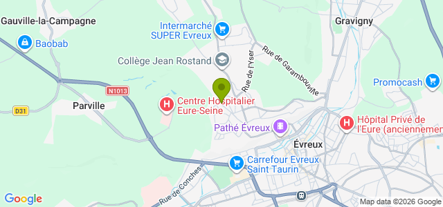 Carte de localisation de la randonnée Bois St-Michel, Voie Verte et voie romaine à l'ouest d'Evreux au départ de Evreux ouest