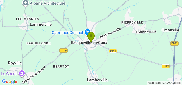 Carte de localisation de la randonnée de la Vienne à la Saâne au départ de Bacqueville-en-Caux