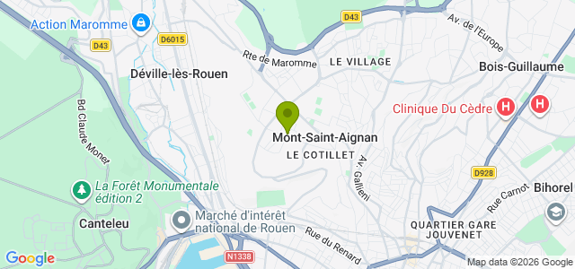 Carte de localisation de la randonnée Mont-Saint-Aignan au départ de Mont-Saint-Aignan