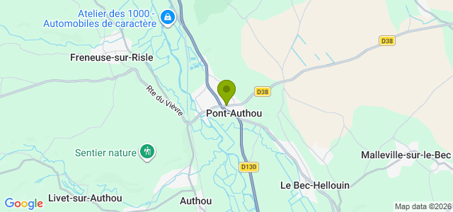 Carte de localisation de la randonnée Les 2 coteaux de la Risle entre Pont-Authou et Glos-sur-Risle au départ de Pont-Authou
