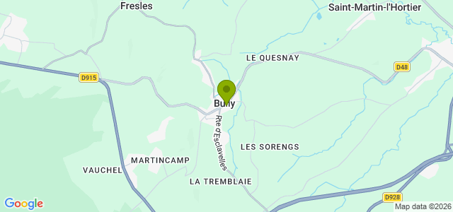 Carte de localisation de la randonnée Pays de Bray et forêt d'Eawy au départ de Bully