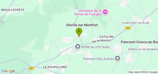 Carte de localisation de la randonnée Plaine et forêt de Montfort au départ de Illeville-sur-Montfort