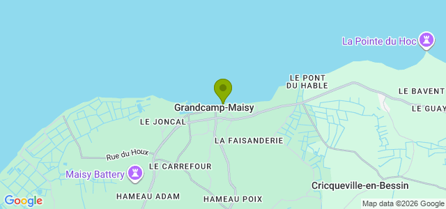 Carte de localisation de la randonnée balade en bord de mer au départ de Grandcamp-Maisy