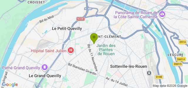 Carte de localisation de la randonnée balade en ville au départ de Rouen gauche