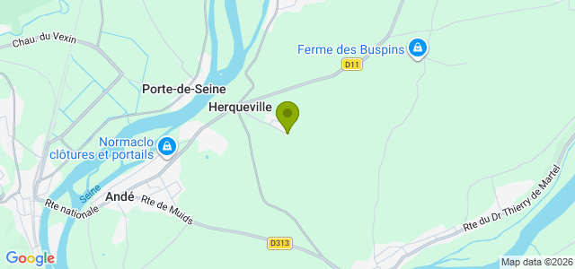 Carte de localisation de la randonnée Bois et bord de Seine au départ de Herqueville