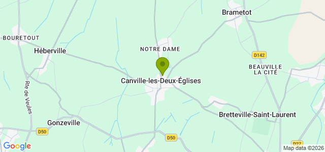 Carte de localisation de la randonnée Promenade au pays de Bourvil au départ de Canville-les-2-Eglises