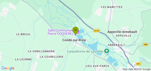 Carte de localisation de la randonnée Etangs et coteaux de la Risle au départ de Condé-sur-Risle