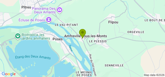 Carte de localisation de la randonnée Vue époustouflante depuis les falaises de Seine au départ de Amfreville-sous-les-Monts