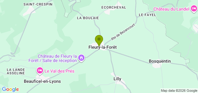 Carte de localisation de la randonnée Belle boucle en forêt domaniale de Lyons au départ de Fleury-la-Forêt