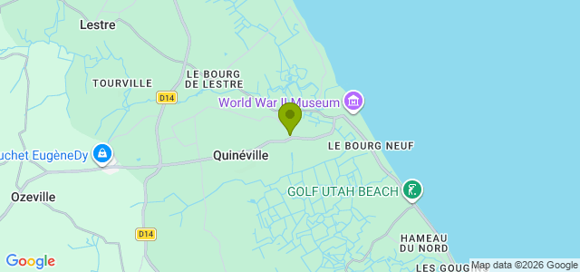 Carte de localisation de la randonnée Bord de mer et campagne entre Quinéville et Bourg-de-Lestre au départ de Quinéville