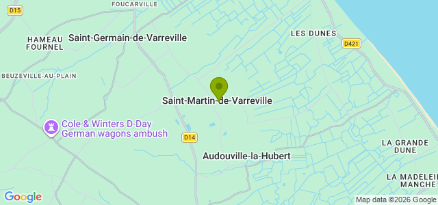 Carte de localisation de la randonnée Autour d'Utah Beach au départ de St-Martin-de-Varreville