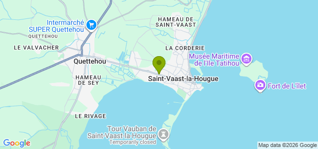 Carte de localisation de la randonnée Le Fort de La Hougue au départ de St-Vaast-la-Hougue