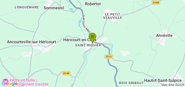Carte de localisation de la randonnée Aux sources de la Durdent au départ de Héricourt-en-Caux ouest