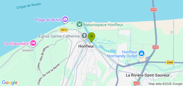 Carte de localisation de la randonnée Boucle entre Honfleur et Pennedepie au départ de Honfleur