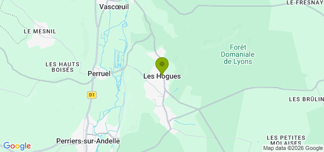 Carte de localisation de la randonnée Belle randonnée en forêt domaniale de Lyons au départ de Les Hogues