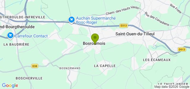 Carte de localisation de la randonnée Les circuits des Trois Clochers de Bosroumois. au départ de Bosc-Roger-en-Roumois