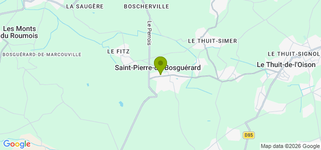 Carte de localisation de la randonnée Circuit du Bois de la Caboche au départ de St-Pierre-du-Bosguérard