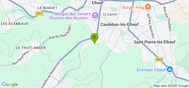 Carte de localisation de la randonnée Du parc Saint-Cyr à la Collégiale Saint-Louis au départ de Elbeuf