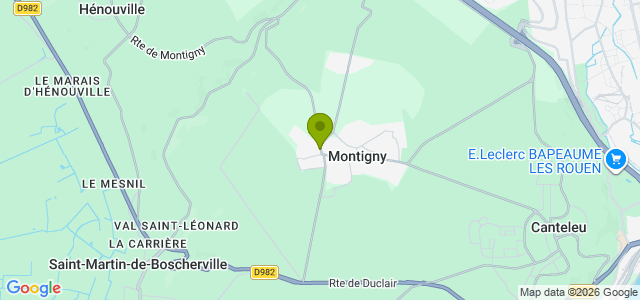 Carte de localisation de la randonnée Autour de Montigny en forêt de Roumare au départ de Montigny