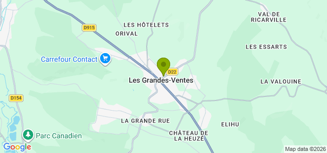 Carte de localisation de la randonnée Très belle boucle en forêt d'Eawy jusqu'au malheureux château de la Heuzé. au départ de Les Grandes-Ventes