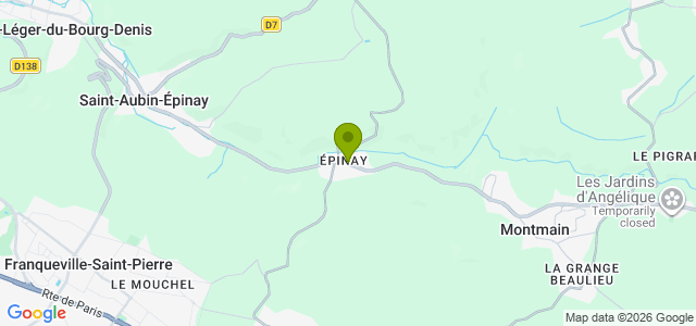 Carte de localisation de la randonnée Boucle de chemins entre Epinay, St-Aubin, St-Léger et Franqueville  au départ de St-Aubin-Epinay