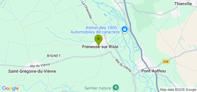 Carte de localisation de la randonnée Plateau est de la Risle au départ de Freneuse-sur-Risle
