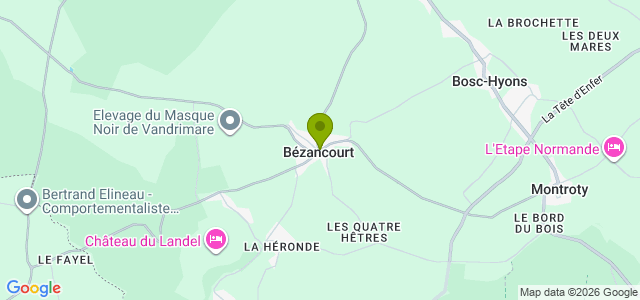 Carte de localisation de la randonnée Forêt Domaniale de Lyons au départ de Bézancourt sud