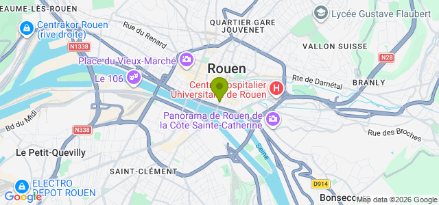 Carte de localisation de la randonnée Sur les traces du Livres des Fontaines de Rouen au départ de Rouen fontaines