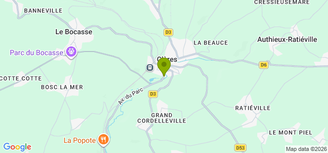 Carte de localisation de la randonnée Le circuit des Jonquilles au départ de Clères 3