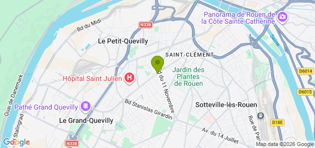 Carte de localisation de la randonnée Promenade sur la rive gauche au départ de Rouen sud