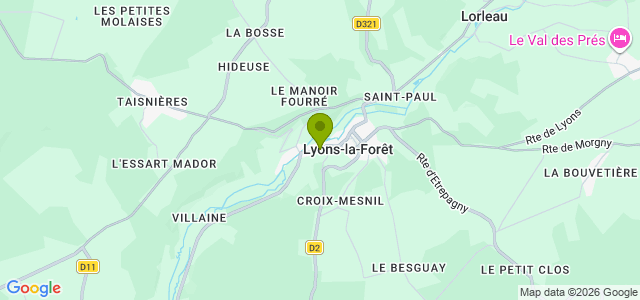 Carte de localisation de la randonnée Belle petite randonnée sur les 2 rives de la Lieure au départ de Lyons-la-Forêt